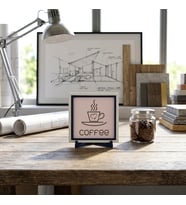 Coffee ve Kalp Figürlü Şık Dekoratif Obje, Yaşam Alanınızı Zenginleştiren Modern Aksesuar 10x10 cm