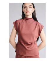 Defacto Slim Fit Yarım Balıkçı Kiremit Kadın T-Shirt F7760AX/BR303