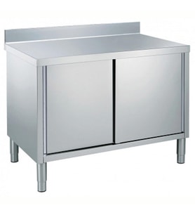 Electrolux Professional Dolaplı Çalışma Tezgahı, 1 Ara Raflı, 2 Kayar Kapılı, 100 Mm Sırtlı, (4 Ayaklı) - 1400 Mm TN1410EN