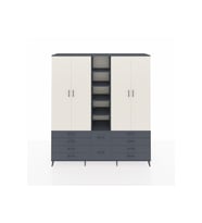 Hyperion Dolap 9 Raflı 10 Çekmeceli 2 Askılı 220x44x243 Antrasit-Aytaşı/Antrasit
