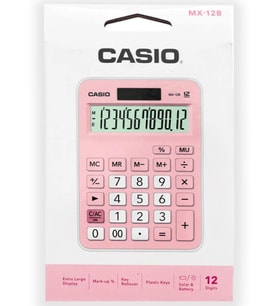 Casio MX12BPK Pembe Masaüstü Hesap Makinesi