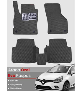 Renault Clio 4 Station Wagon (2012-2019) Uyumlu EVA Paspas Tam Set – Birebir Uyum,Araca Özel Tasarım