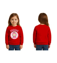 Unisex Labubu Baskılı Çocuk Swaetshirt 3 İplik Şardonlu (Kırmızı)