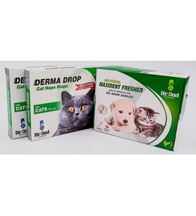 Derma Kedi Dış Parazit Damla 2 Kutu + Veteriner Onaylı Ağız Kokusu Giderici 
