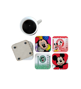 Ghostbastır Design Mickey Mouse Dekoratif Ahşap Bardak Altlığı Seti 087