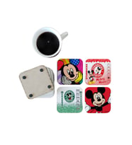 Ghostbastır Design Mickey Mouse Dekoratif Ahşap Bardak Altlığı Seti 087