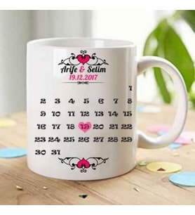 takvim tasarımlı kupa hediye