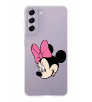Samsung Galaxy S21 FE Kapak Minnie Mouse Tasarımlı Şeffaf Silikon Kılıf
