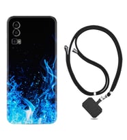 General Mobile Gm 23 Kılıf Silikon Boyun Askılı İpli Desenli Silikon Blue Fire 1678