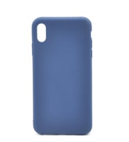 iPhone XS Max Uyumlu Düz Renk Esnek Yumuşak Silikon Kılıf  Rubber İndigo Mavi