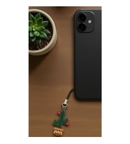 Miyuki Boncuk El Yapımı Kırmızı Çiçekli Kaktüs Telefon Çarmı - Charm (Çok Renkli)