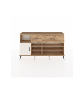 Arges Konsol 6 Raflı 2 Çekmeceli Tek Kapaklı  176x30x99 Çam-Aytaşı/Çam
