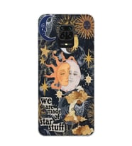 Redmi Note 9 Pro/Note 9S Uyumlu Güneş ve Ay Desenli Şeffaf Telefon Kılıfı