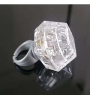 Kristal Tasarımlı Led Glow Işıklı 3 Modlu Gümüş Yüzük 3.5 x 5 cm