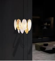 Hawai Aplik Modern Yaprak Taşlı Duvar Aydınlatması (Gold)