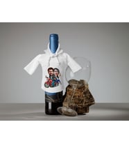 BK Gift Kişiye Özel Sevgililer Karikatürlü Mini Beyaz İçki Şişesi Tişörtü , Ev Bar Dekoru, Viski, Şarap, Votka, Rakı Şişesi Tişörtü, Ev Barı-34