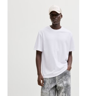 JACK JONES Erkek Rahat Kesim Basic Tişört 12289962 (Beyaz)
