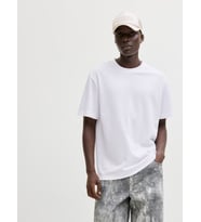 JACK JONES Erkek Rahat Kesim Basic Tişört 12289962 (Beyaz)