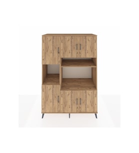 Kronos Dolap 9 Raflı 6 Kapaklı 132x59x195 Çam-Çam/Çam