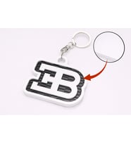 3D Baskı Bugatti Logo Anahtarlık – Siyah Beyaz Premium Tasarım, Otomobil Temalı Dekoratif Anahtarlık