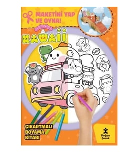 Sevimliler Kawaii - Çıkartmalı Boyama Kitabı - Maketini Yap ve Oyna!