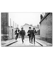 Beatles Grup Üyeleri Koşuyor Siyah Beyaz MDF Tablo