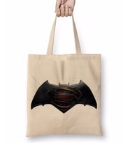 Superman Ve Batman Dc Logo Bez Çanta Uzun Saplı