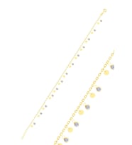 Gümüş altın yaldızlı zirkon taşlı pullu halhal SGTL10549GOLD