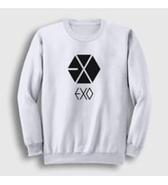Presmono Unisex Beyaz Logo Exo Sweatshirt 61527tt (Beyaz)