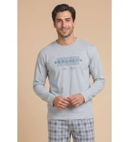 Falkom 5804 İnterlok Kışlık Kalın Kumaşlı Ekose Pijamalı Erkek Ev Pijama Takımı