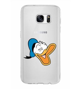 Samsung Galaxy S7 Kapak Donald Duck Tasarımlı Şeffaf Silikon Kılıf