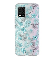 Xiaomi Mi 10 Lite Uyumlu Kapak Floral Su Yeşili Tasarımlı Şeffaf Silikon Kılıf