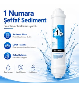 1 Numara Şeffaf Sediment Su Arıtma Filtresi 408694546
