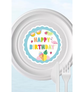 Summer Yaz Temalı Tabak Sticker 15'li * Yapışkanlı Kağıt