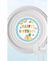 Summer Yaz Temalı Tabak Sticker 15'li * Yapışkanlı Kağıt