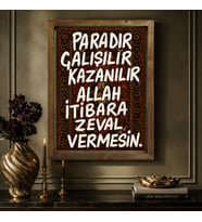 BK Gift Vintage Klasik Sanat Esprili Sözlü Masif Ahşap Çerçeveli Dekoratif Tablo - 32