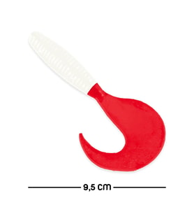 Silikon Kurt Yem - 95mm - Kırmızı/Beyaz - Yumy (460-O-18095)