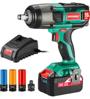 BETTER TOOLS FOR BETTER LIFE 18V Akülü Darbeli Anahtar, 350Nm Darbeli Anahtar, Darbeli Sürücü Darbe Frekansı 4.0Ah Pil ile 3000IPM, 17/19 / 21mm için 3 Darbeli Soket, 10 / 13mm Mandrel, Tekerlek Cıvataları