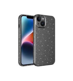 Apple iPhone 14 Uyumlu Kılıf Kamera Korumalı Simli Lüks Zore Koton Kapak (Gri)