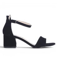 Byn Ayışığı By38 Süet Siyah Kadın 7 Cm Topuklu Sandalet