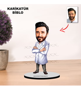 KİŞİYE ÖZEL KARİKATÜR DOKTOR TASARIMLI ERKEK BİBLO XKB10