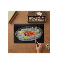 Buz Kasesinin İçinde Somon Dilimi Tasarımı 240 parça Ahşap Puzzle Ahşap Kutuda MP02709