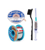 Flux Lehim Toplama,lehim Emme Teli 3,0mm Ve Lehim Teli Soldering Mechanic 40gr 0,3mm 4in1 Arada St02