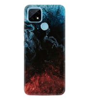 Realme C11 C21 C21Y C25Y C11 2021 Kılıf Desemli Silikon Red Blue Black Abstact 1386