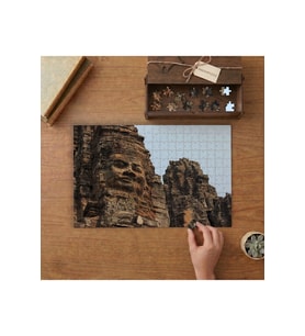 Bayon Tapınağı Kamboçya Tasarımı 240 parça Ahşap Puzzle Ahşap Kutuda MP01295