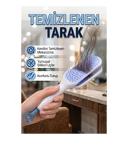 Kendi Kendini Temizleyen Silikon Uçlu Saç Tarağı – Anti-Statik ABS Gövde 22x4 cm