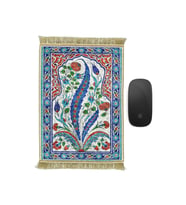 Bursa İpek Su Yeşil Dekoratif Küçük Halı Mousepad