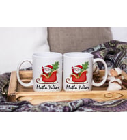 Mutlu Yıllar & Merry Christmas & Yılbaşı & Noel Baba Tasarımlı İkili Kupa Seti