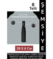 Kompakt Çanta Boy Seyahat Tipi Dayanıklı Otomatik Açma Kapama Güçlendirilmiş 8 Telli Kılıflı Şemsiye