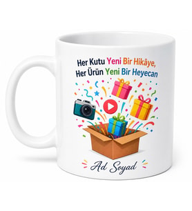 Kutu Açılımı Videosu Çekenlere Yeni Ürün Heyecanı Influencer Kupa Hediye Bardak